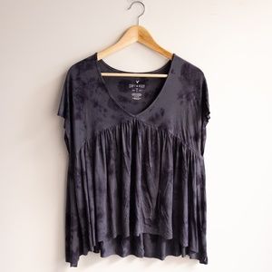 American Eagle Soft and Sexy T-Shirt Blue Tie Dye Size Medium